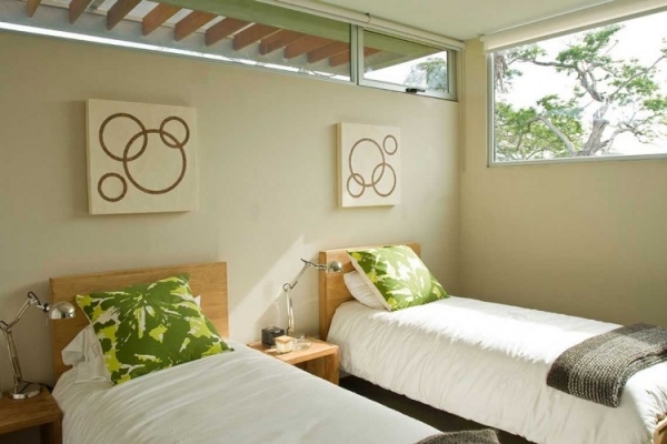 Villa Schlafzimmer Design Kinder-Bettwäsche weiß-grün