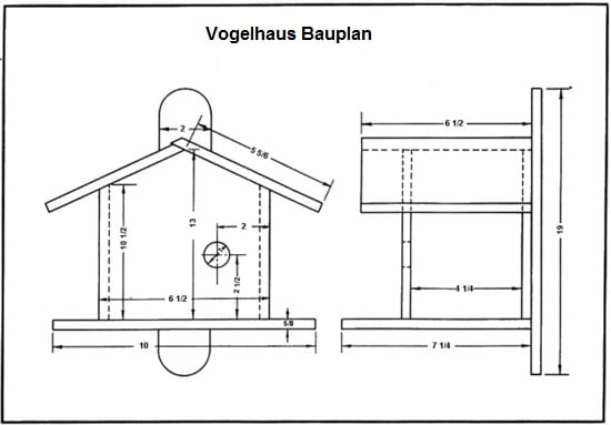 Vogelhaus bauen Bauplan Anleitung