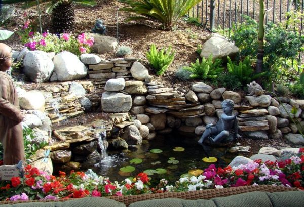 Wassergarten Teich Blumen 