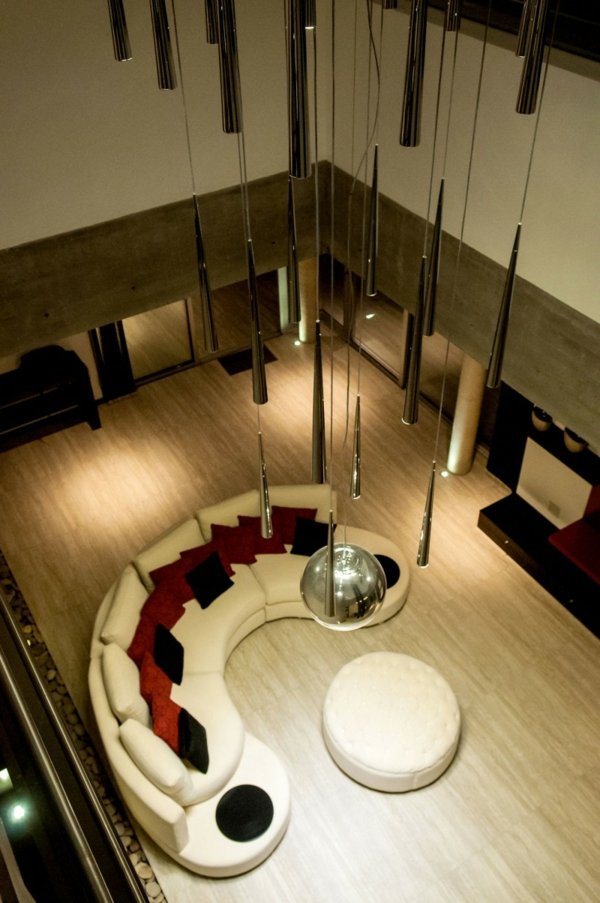 Wohnzimmer Sofa Set-kleiner Kaffeetisch-Hängeleuchten Design