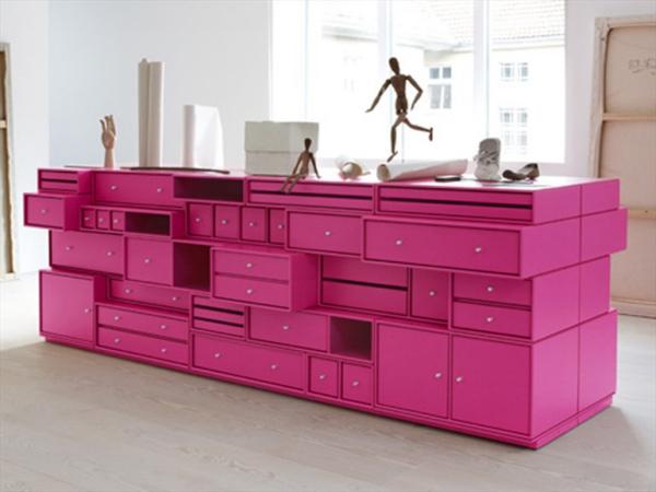 Wohnzimmermöbel von Montana living pink schrank schubladen 