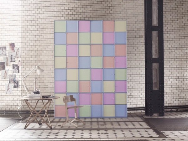Wohnzimmermöbel Montana pastellfarben quadrate
