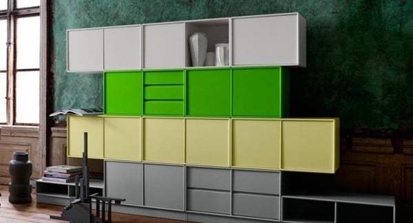 Wohnzimmermöbel Montana reiche farbpalette modulares regalsystem