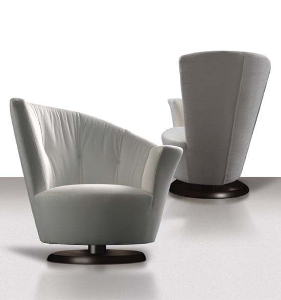 designer drehstuhl aus plüsch von giorgetti weißes design