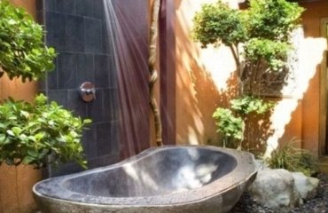 freistehende Badewanne Dusche-Gartengestaltung Ideen