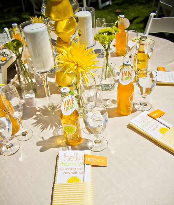 frische gelbe Farben Hochzeit Tischdeko