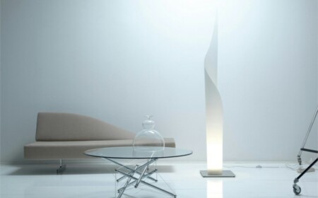 futuristische gewundene Stehlampe Design Idee