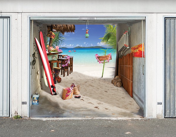 garagentor design strand surf bar palmen