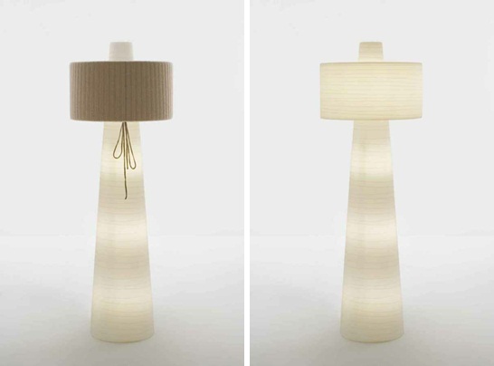 geometrische Stehlampen Lucente beige Farbe