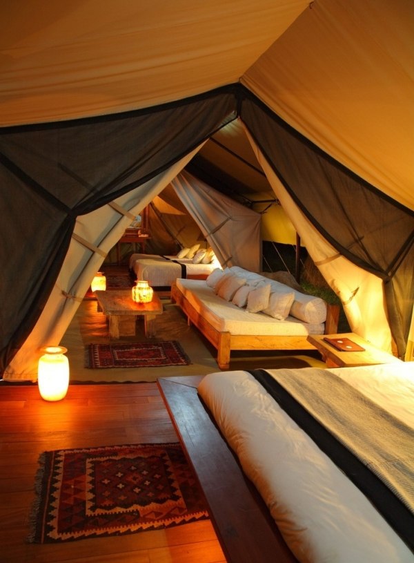 glamping luxus Camping Urlaub mehr platz beleuchtung strom