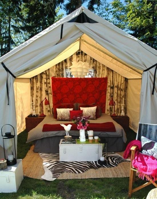 glamping luxus Camping Urlaub stilvoll einrichten zebra haut