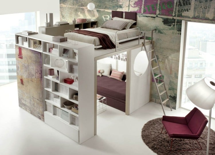 hochbett im teenager zimmer maedchen-einrichtung-tegal-sofa-modern-gestaltung