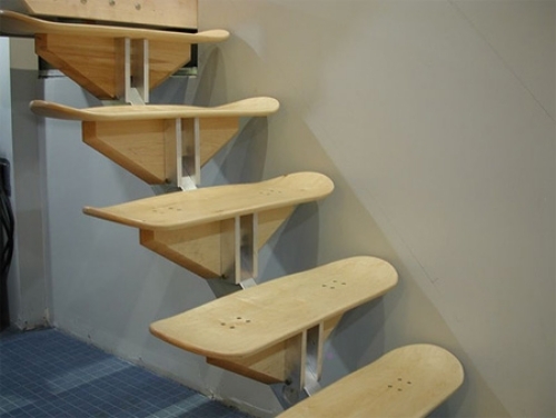 ideen für upcycled möbeldesign skateboard treppen
