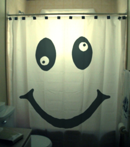 ideen für vorhänge badezimmer smiley