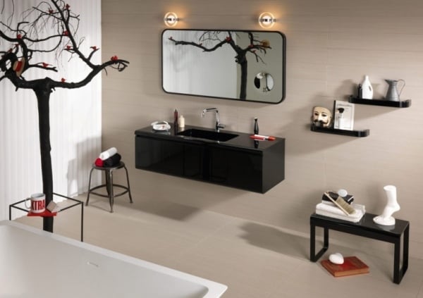 klassisch moderne badezimmer set regia schwarz cover
