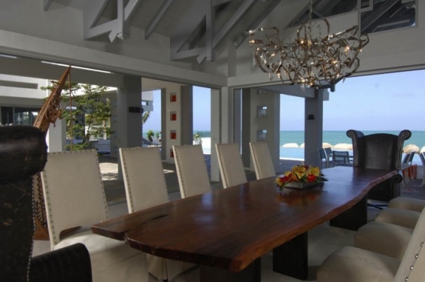 luxus ferienhaus in der karibik esszimmer meerausblick