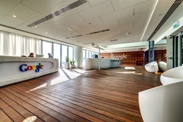 moderne büroeinrichtung google office rezeption