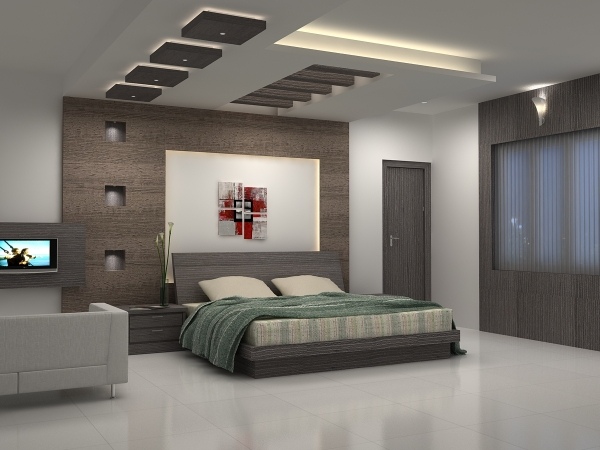 moderne schlafzimmer einrichtung deckengestaltung indirekte beleuchtung