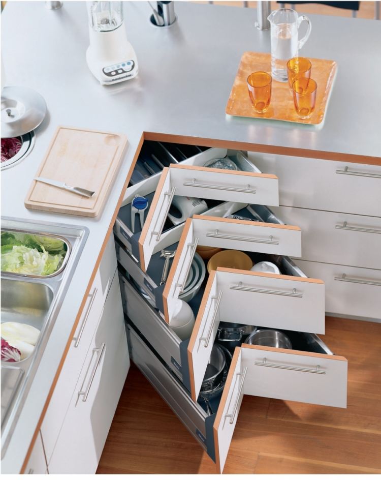 Tricks und Tipps für Organisation der Küchen-Schubladen