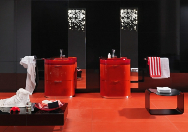 rote Badezimmer Schrank Spiegel-modernes Design