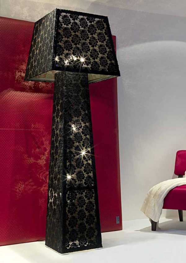 schwarze spitze lampenschirm italien dekorative stehlampe