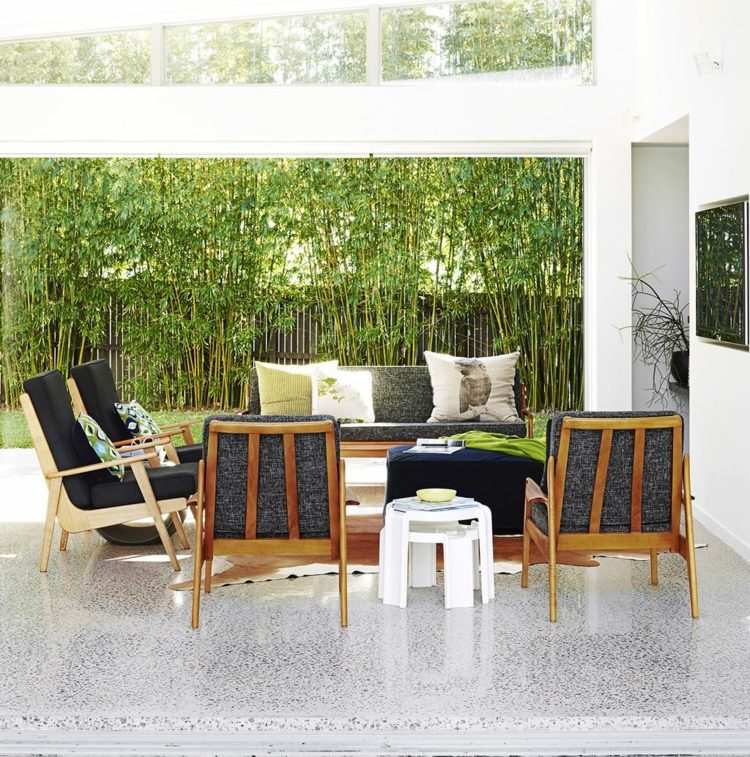 sichtschutz für garten modern-terrasse-bambus-sitzbereich