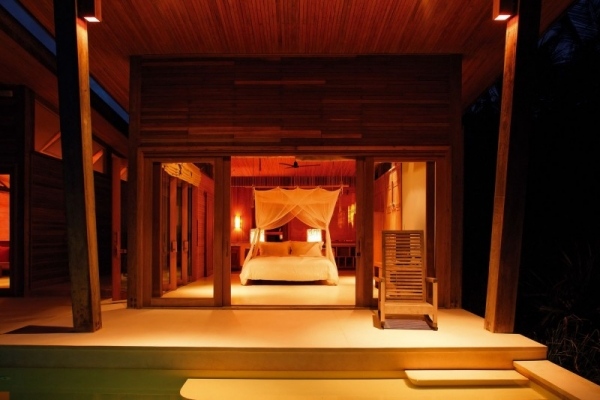 six senses luxus hotel in vietnam nacht beleuchtung