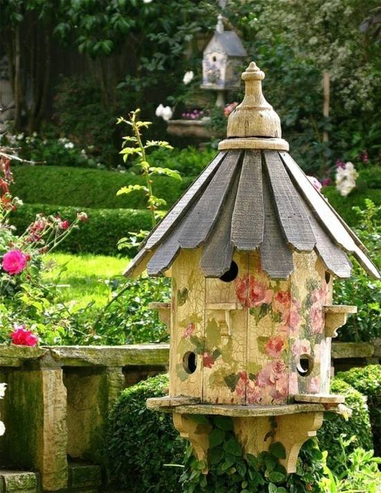süßes Vogelhaus Garten Deko Idee