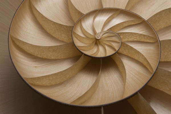 designer tisch mit nautilus form leere schale