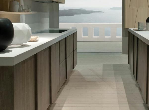 trapezio unterschränke küche design holz geometrische figuren