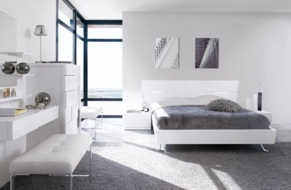 weiße Schlafzimmermöbel Doppelbett