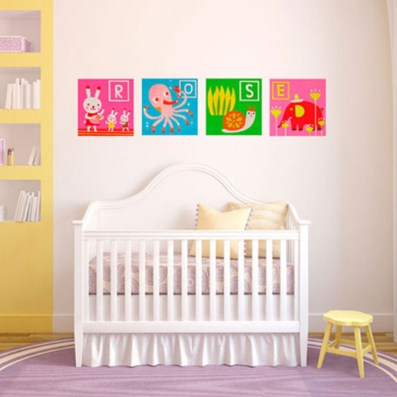 Babybett Einrichtungsideen-Kinderzimmer Wand gestaltung