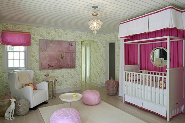 Babyzimmer Gestaltung rosa Kinderbett Mädchen Deko Ideen