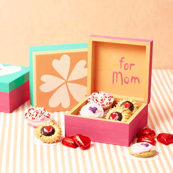 Basteln Muttertag Ideen Süßigkeiten Holz Kasten 