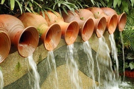 Brunnen für den Garten bauen-Terracotta