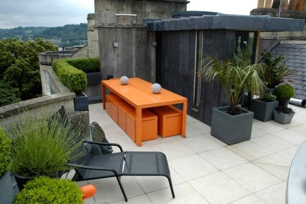 Dach Garten Gestaltung-Möbel Metall