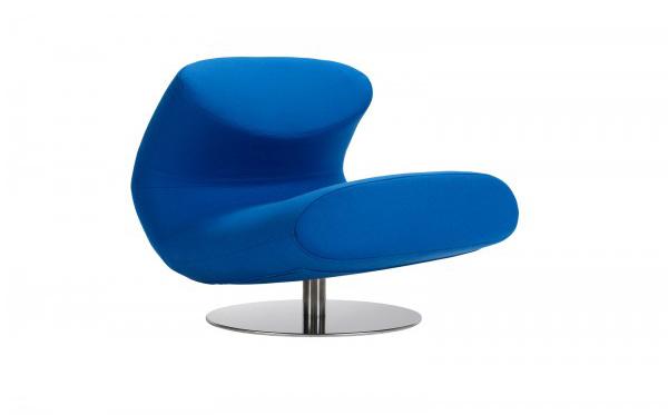 Designer Sessel-Softline blau gepolstert