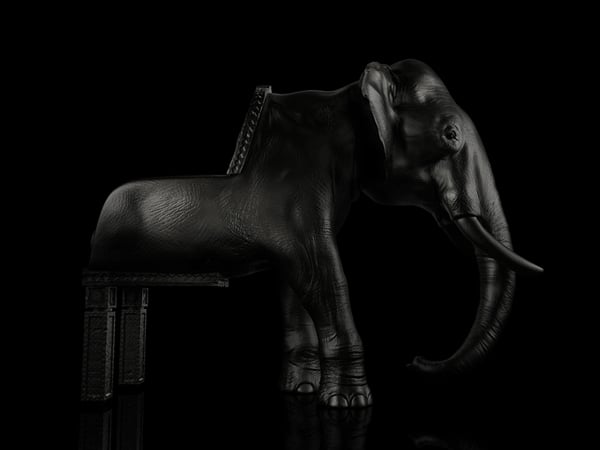 Elefant-Stuhl Maximo Riera-Ledersessel
