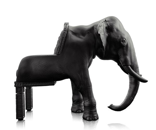 Elefant mit Stoßzähnen-Stuhl-Maximo Riera-Sitzmöbel