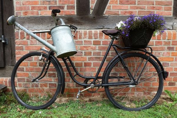 Fahrrad Vintage-Gießkanne-Dekorationen Garten 