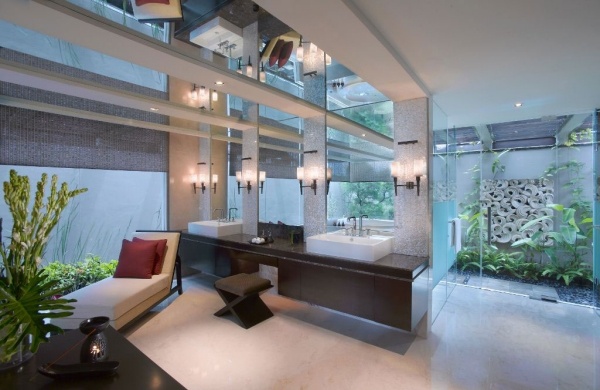 Glas Wände-Beleuchtung Badezimmer-Design modern Bali-Villa