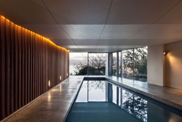 Hallenbad Haus moderne Architektur mit Meerblick