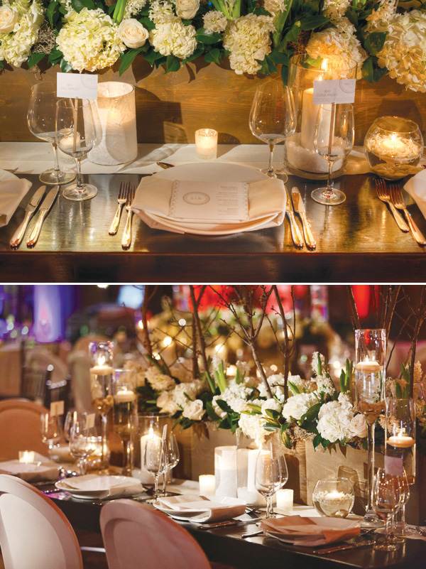 Hochzeit Ideen romantische weiße Tisch Dekoration Idee Kerzen