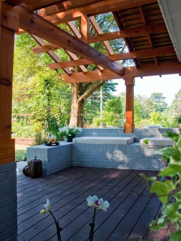 Holz Terrassen überdachen Pergola Design 