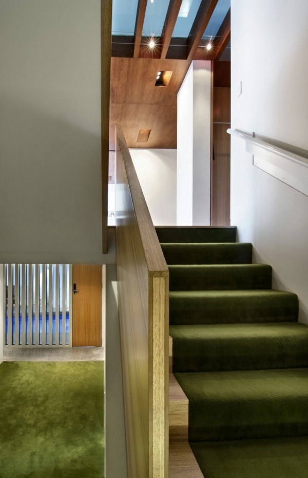 Holz Treppen Teppich-Grünmatte