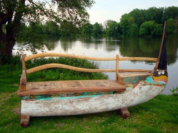 Kanu Gartenmöbel Sitzbank aus Holz