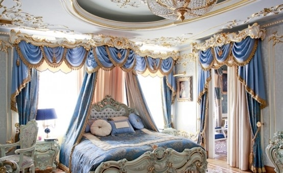 Klassizismus Rokoko Möbel Schlafzimmer Kristall Kronleuchter-Bettdecke prächtig