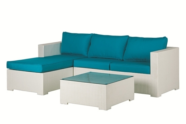 Lounge Sitzgruppe Sofa Polsterung Gartentisch weiße Gartenmöbel