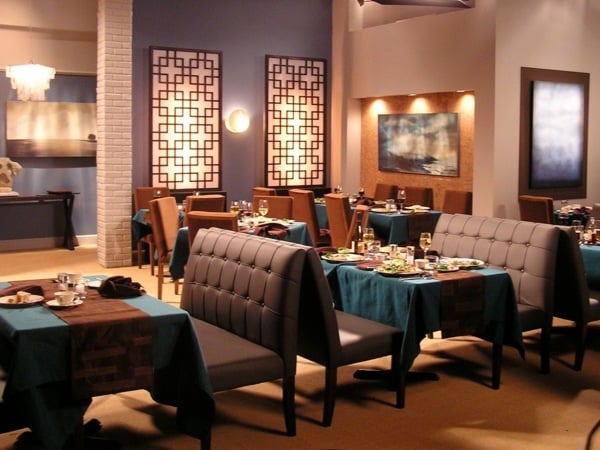 Luxuriöser Restaurant Esszimmer Einrichtung Ideen moderne Wandgestaltung