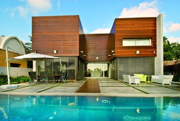 Modernes Holzhaus-Blockhaus Pool